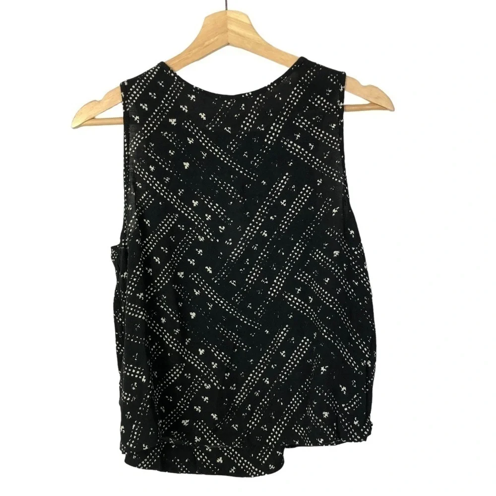 Free People Look Through Black Printed Tank‎ Top S